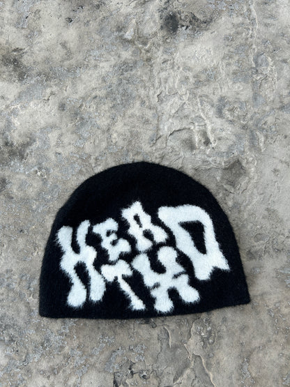 Midnight Black Mohair Beanie