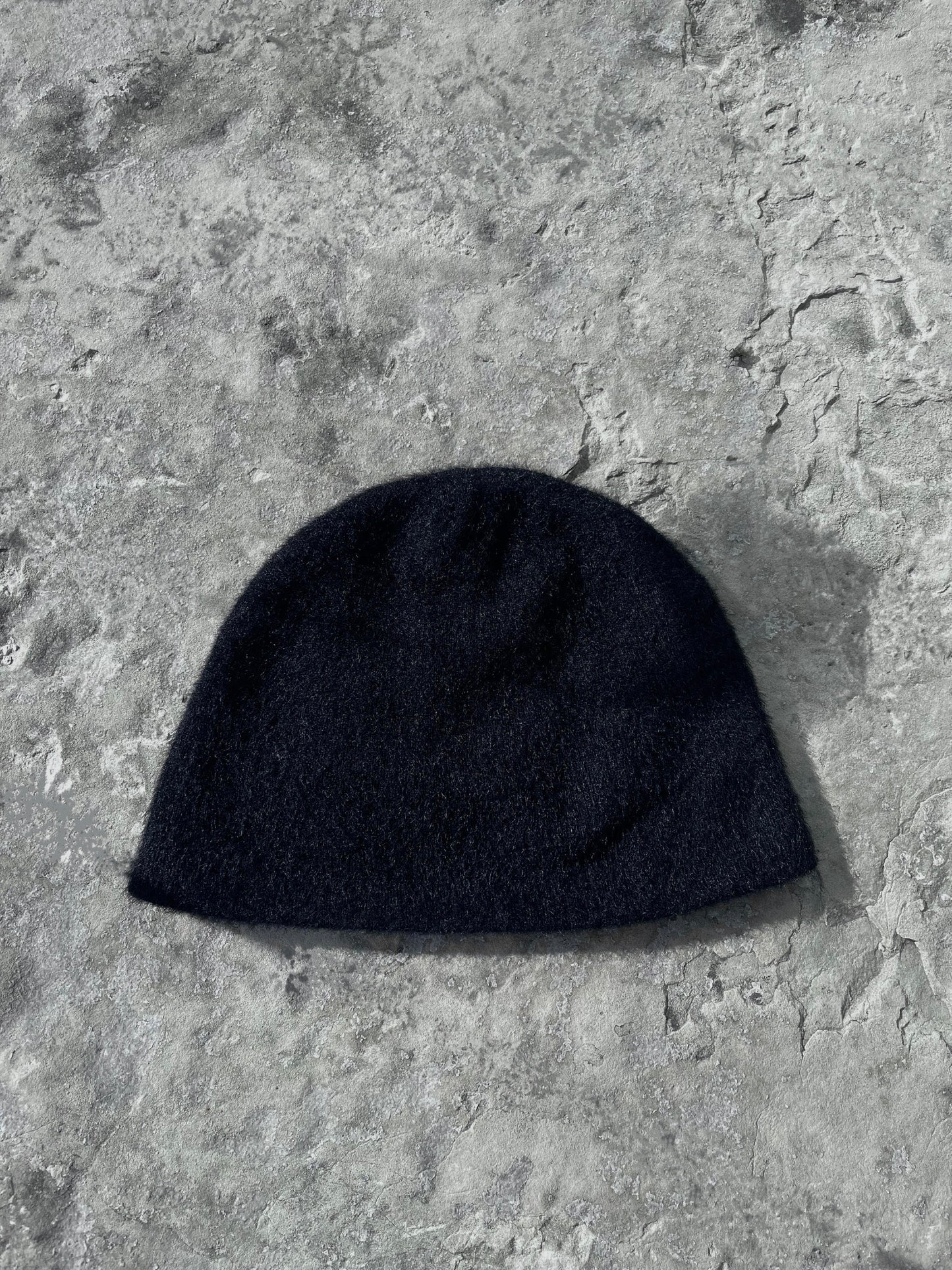 Midnight Black Mohair Beanie